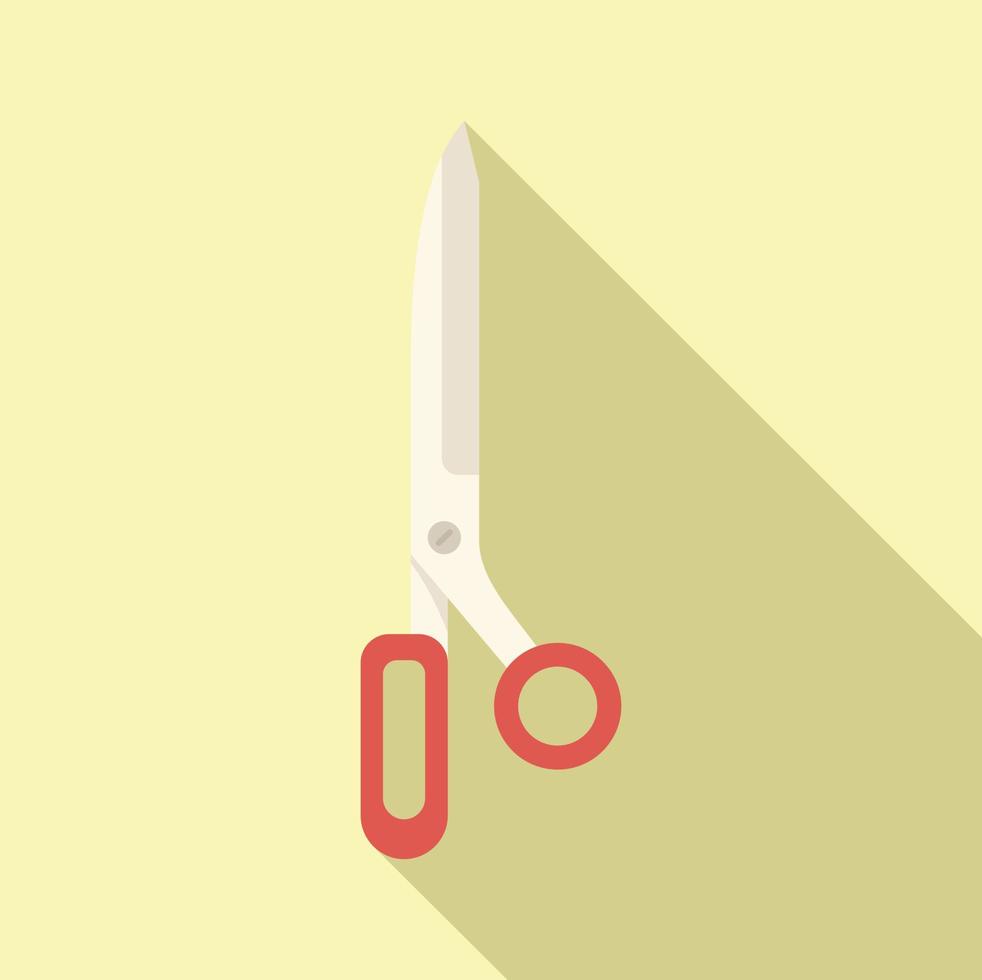 Knitting scissors icon flat vector. Wool knit vector