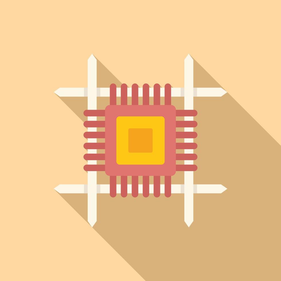 Knitting square icon flat vector. Wool knit vector