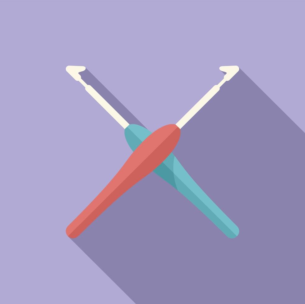 Knitting scissors icon flat vector. Wool knit