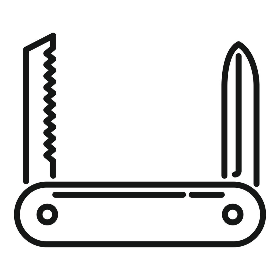 Utility multitool icon outline vector. Camping kit vector