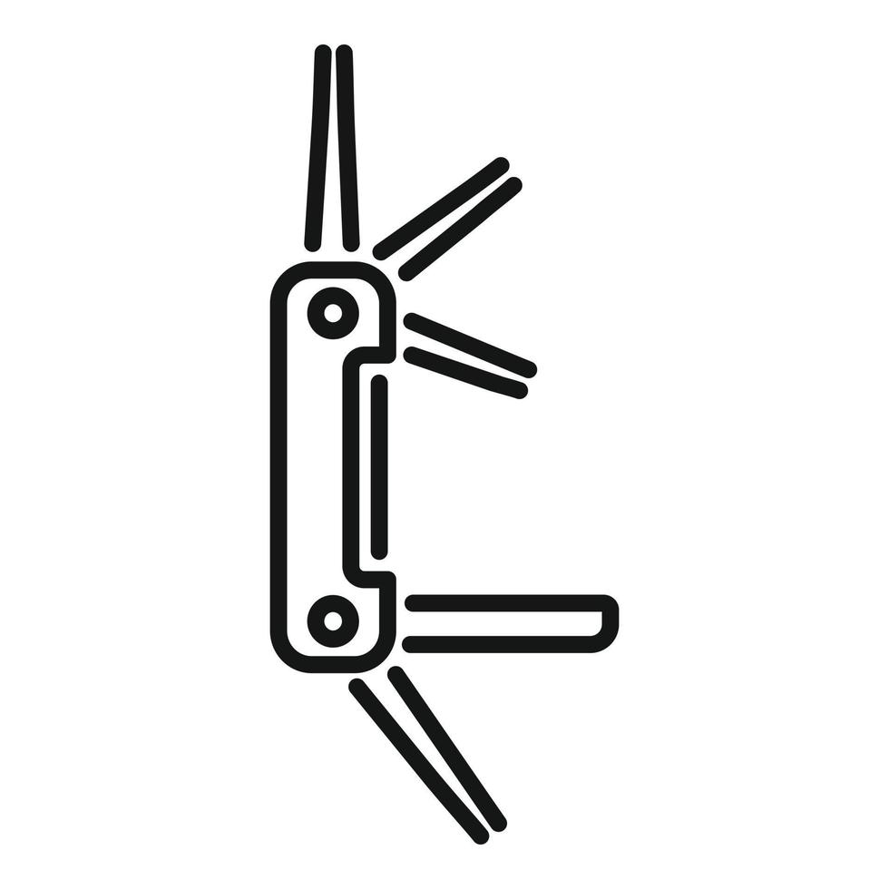 Survival multitool icon outline vector. Army knife vector