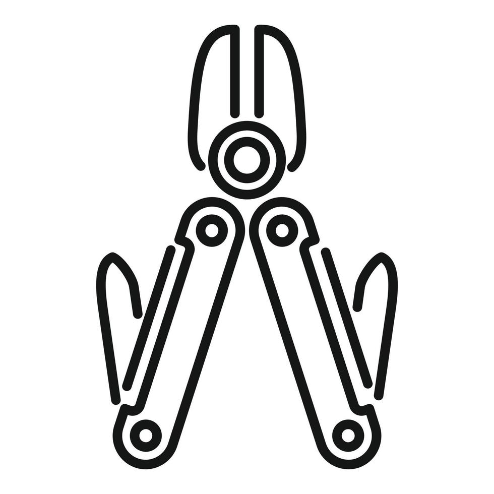 Penknife icon outline vector. Knife multitool vector