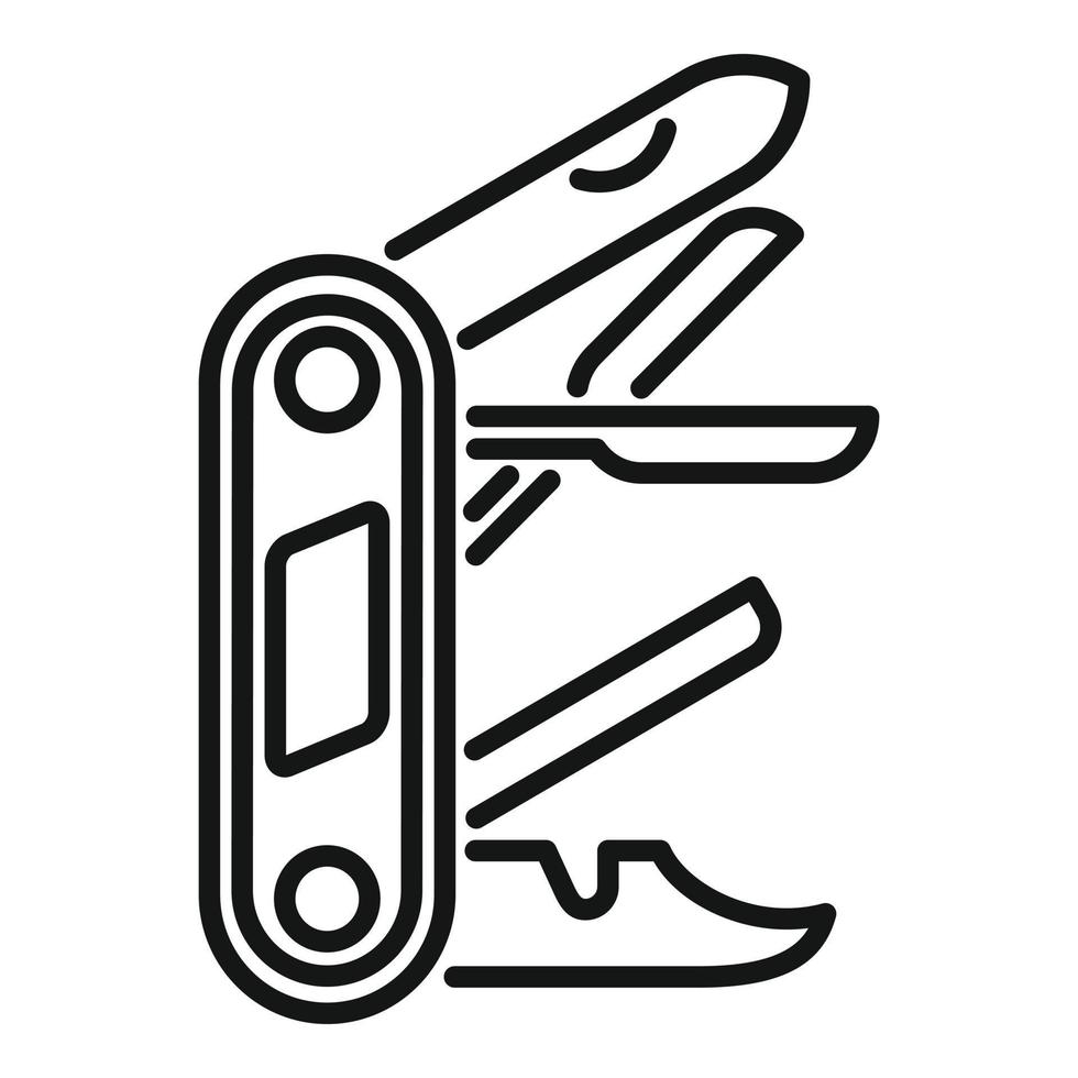 Folding multitool icon outline vector. Army knife vector