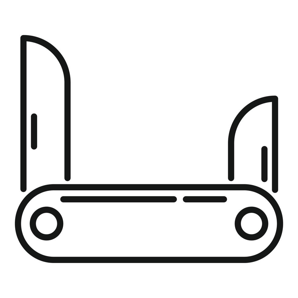 Camping knife icon outline vector. Army multitool vector