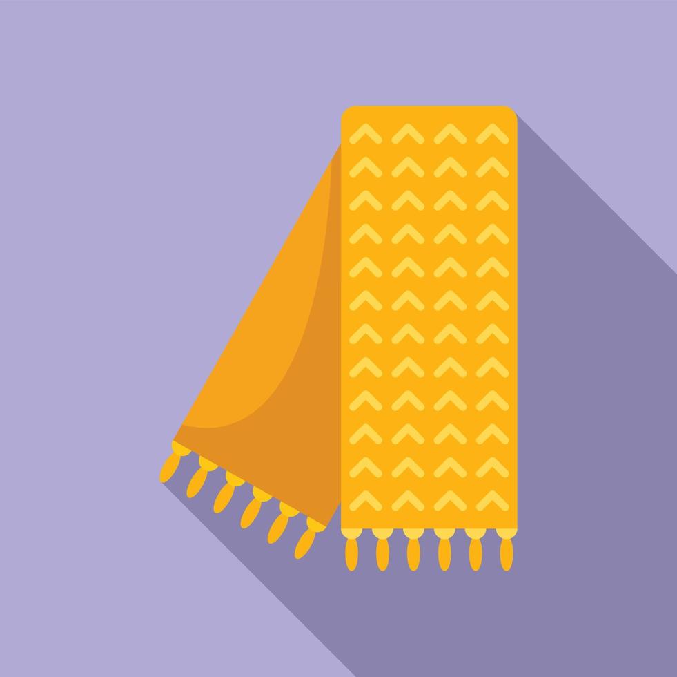 vector plano de icono de bufanda de tela. tejido de lana