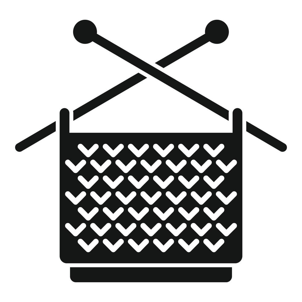 vector simple de icono de tejer bufanda. tejido de lana