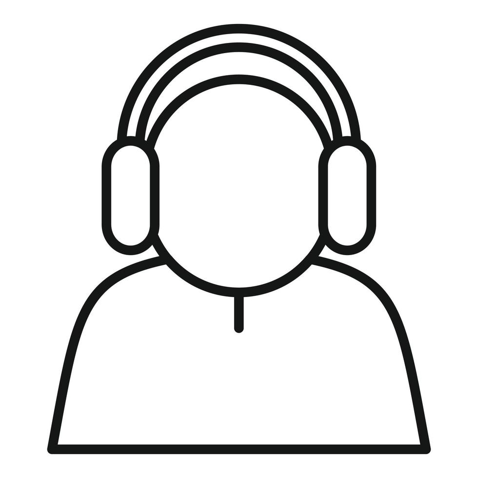 Call support man icon outline vector. Customer contact vector