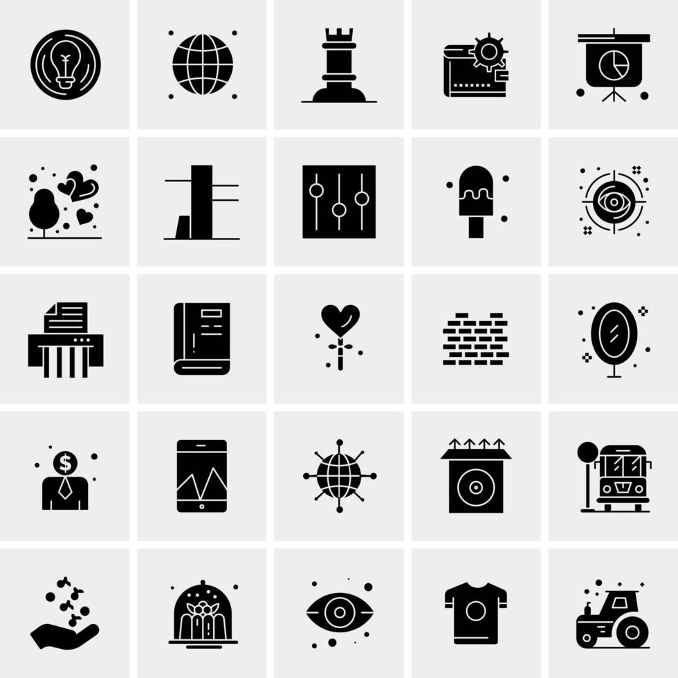 25 iconos de negocios universales vector ilustración de icono creativo para usar en proyectos relacionados con la web y dispositivos móviles