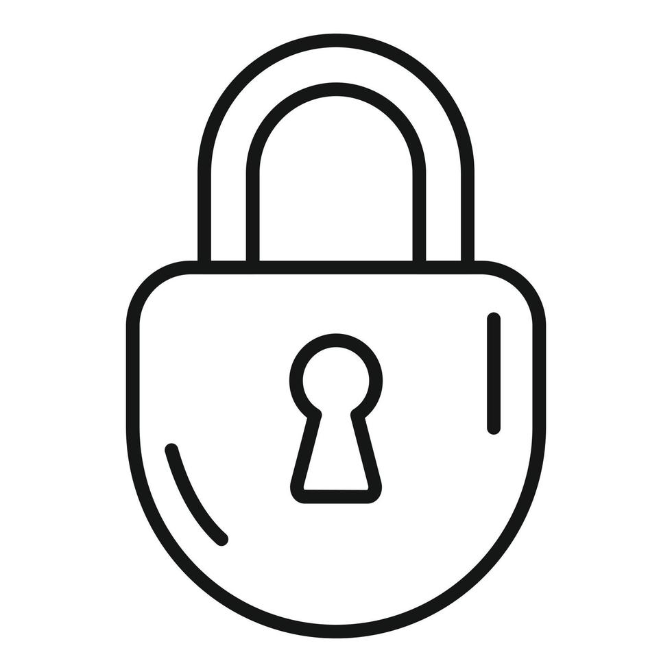 Privacy locker icon outline vector. Computer protect vector