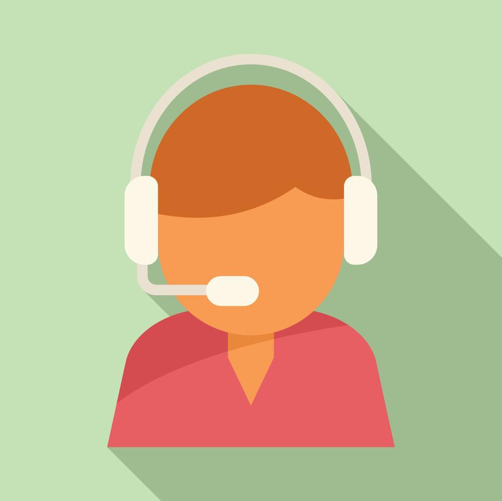Call center icon flat vector. Office service vector