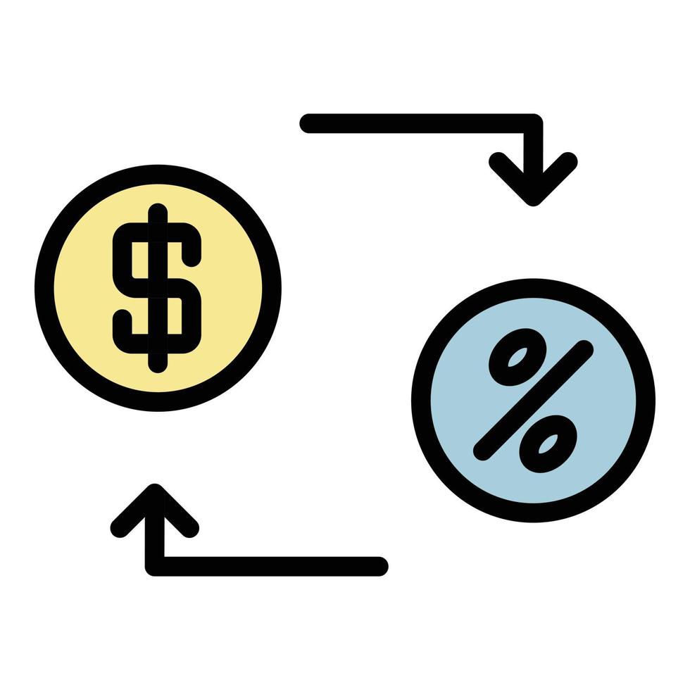 Lease money convert icon color outline vector