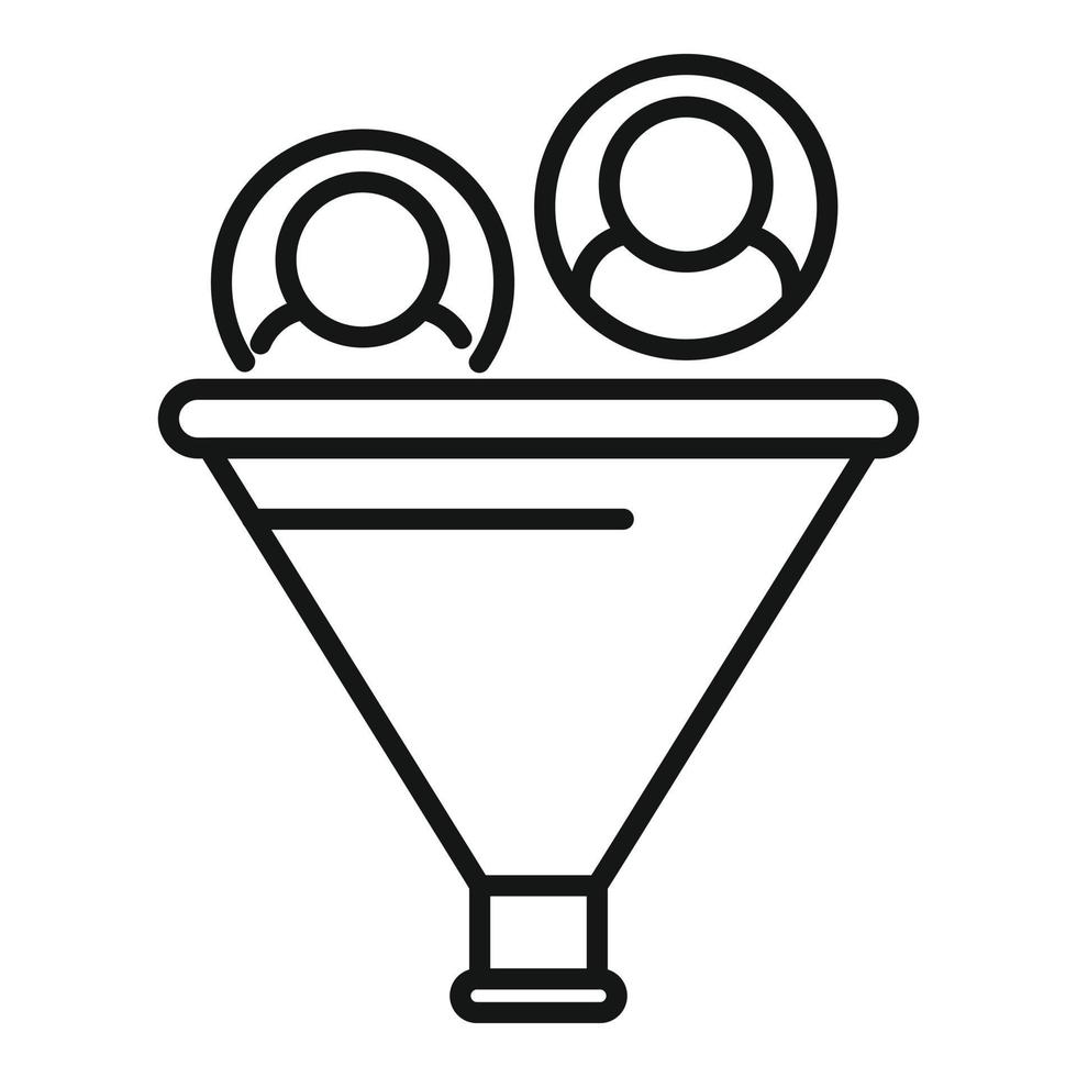 Market funnel icon outline vector. Customer target vector