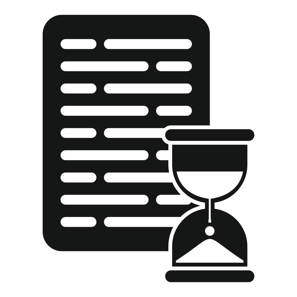 Hourglass paper icon simple vector. Control task vector