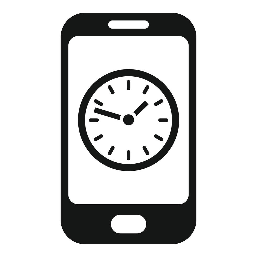 Smartphone timer icon simple vector. Clock project vector