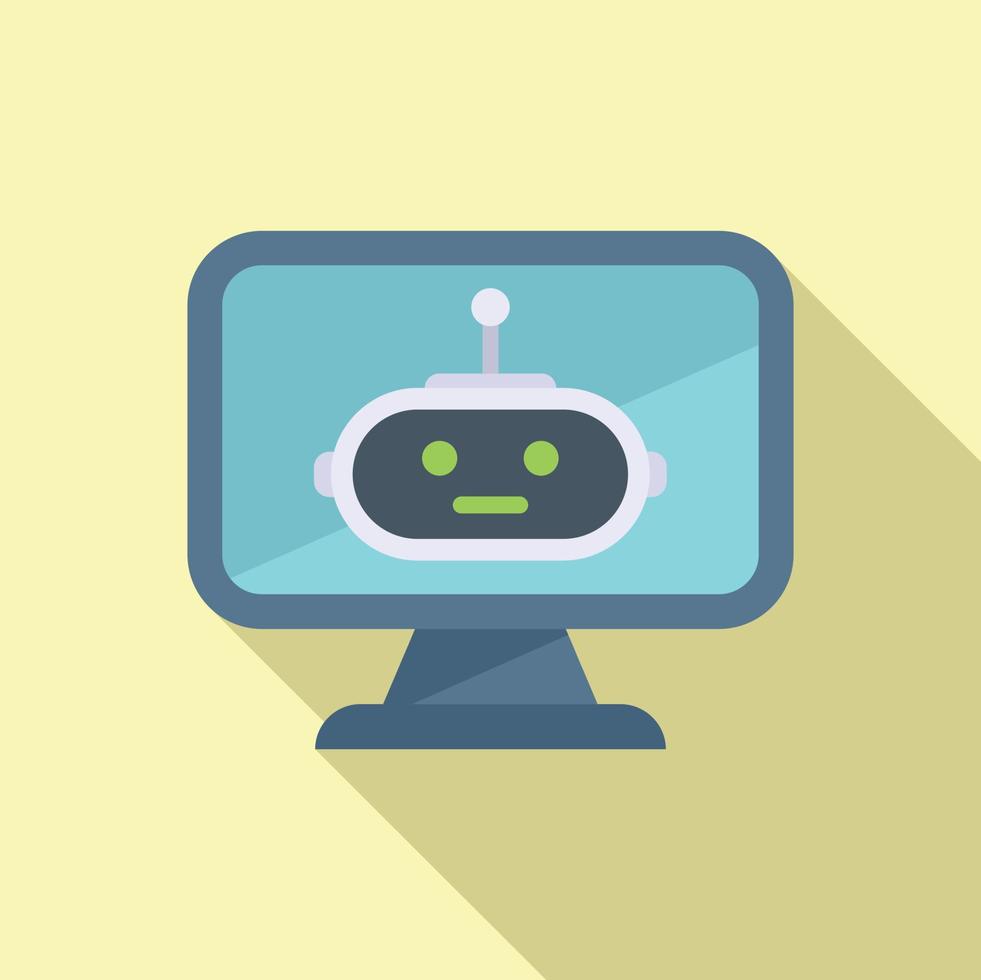 Online bot icon flat vector. Office service vector