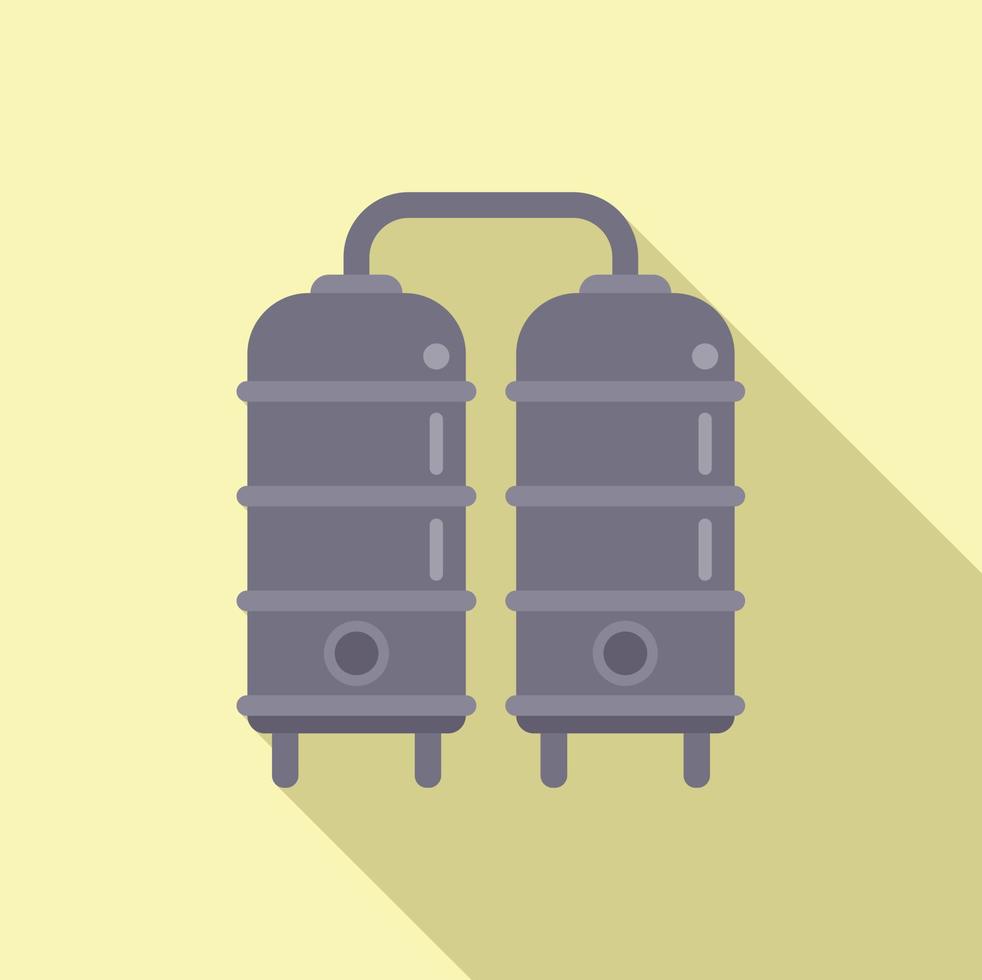 Factory tanks icon flat vector. Milk cheese vector