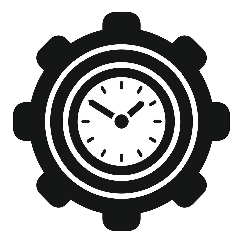 vector simple de icono de tiempo de engranaje. proyecto de reloj