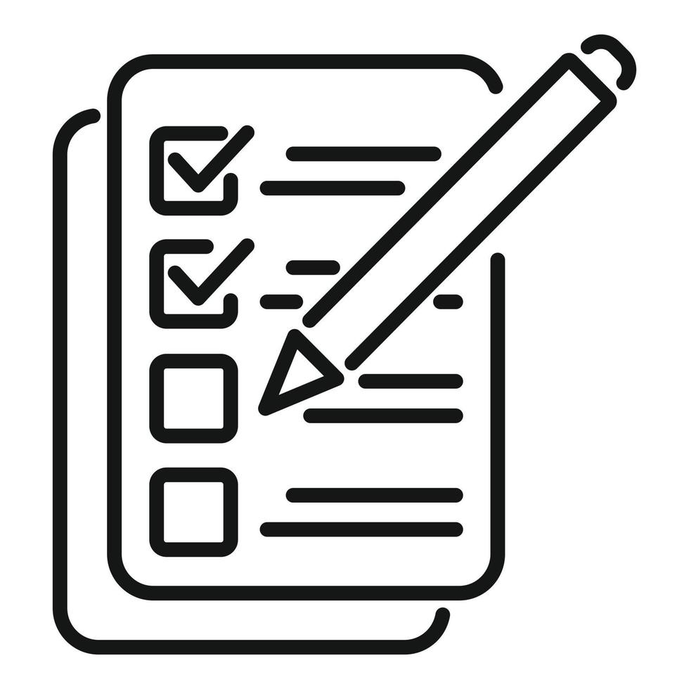 Write task icon outline vector. Work project vector