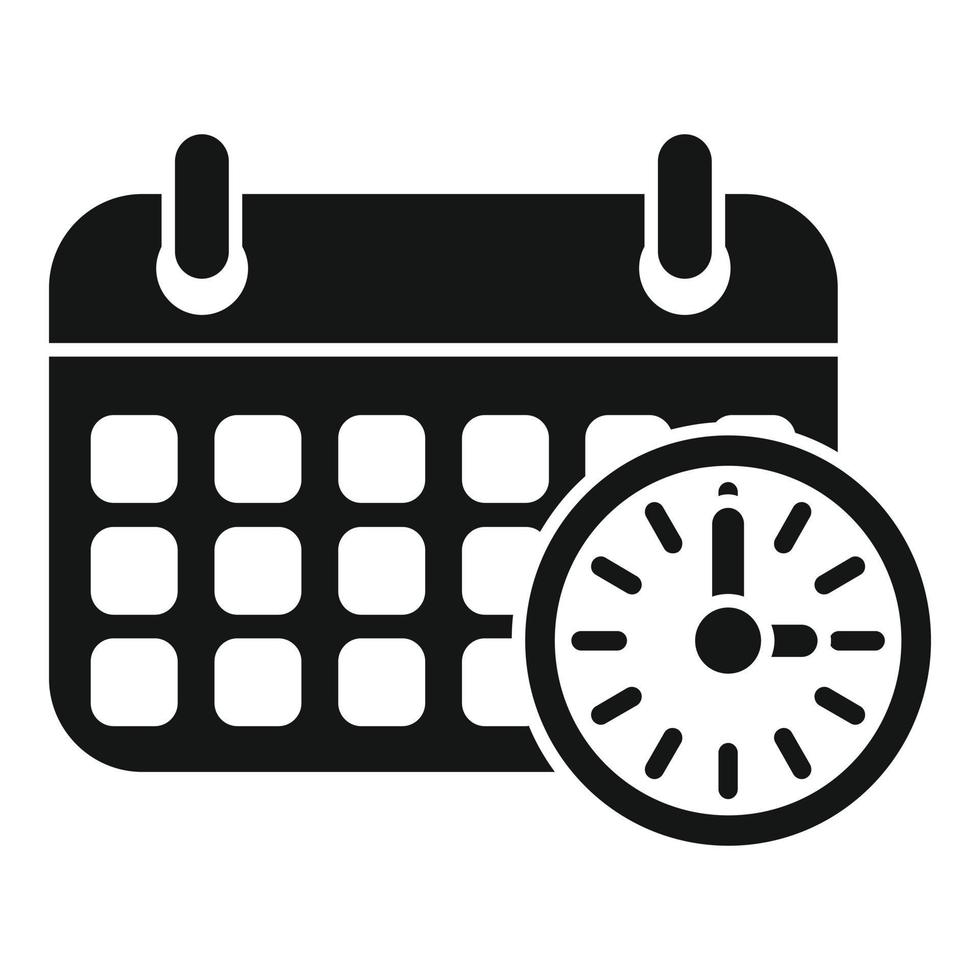 Calendar time icon simple vector. Work control vector