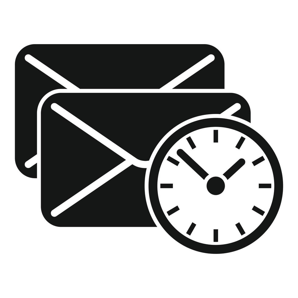 Mail time send icon simple vector. Clock project vector