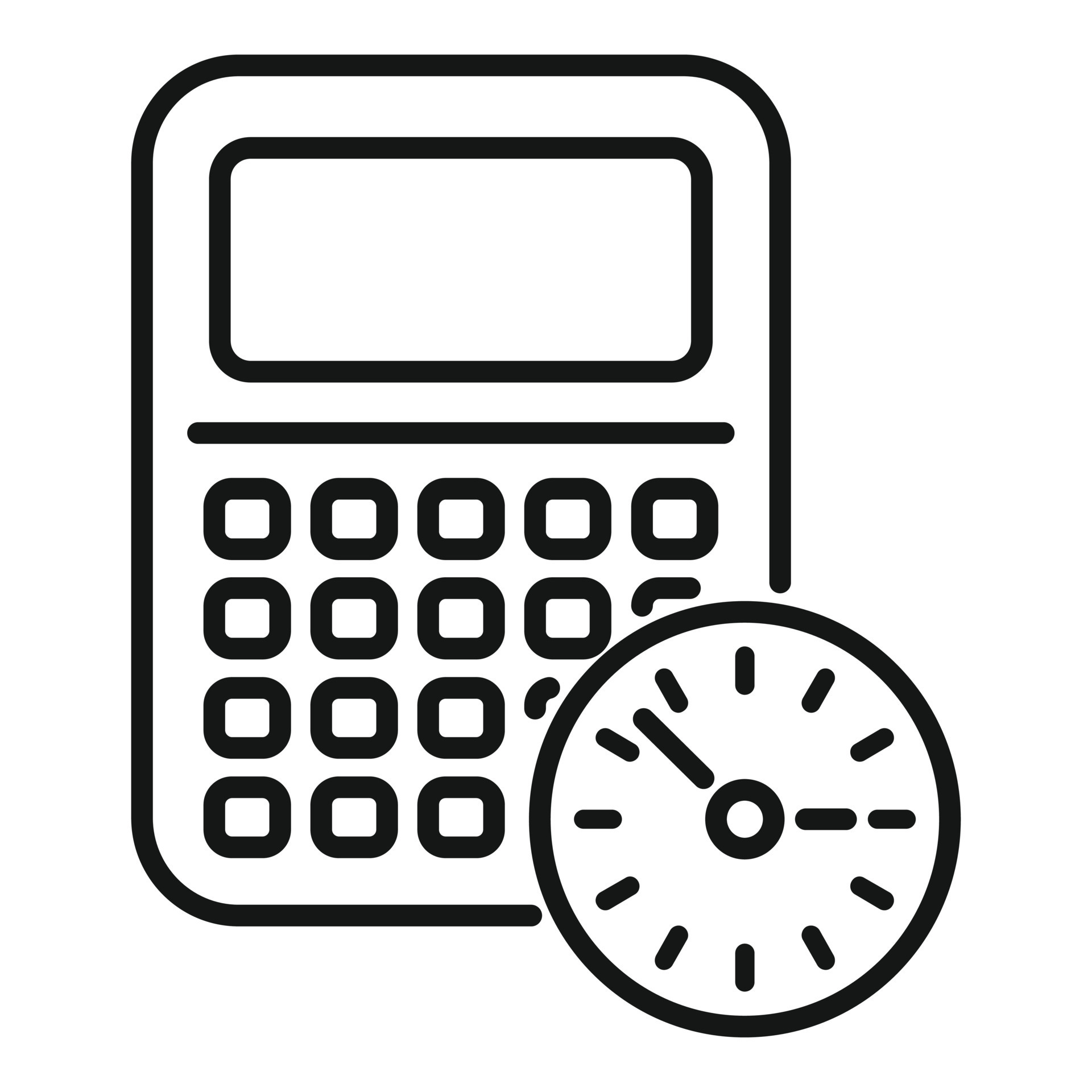 Calculator time icon outline vector. Clock project 15149394 Vector Art