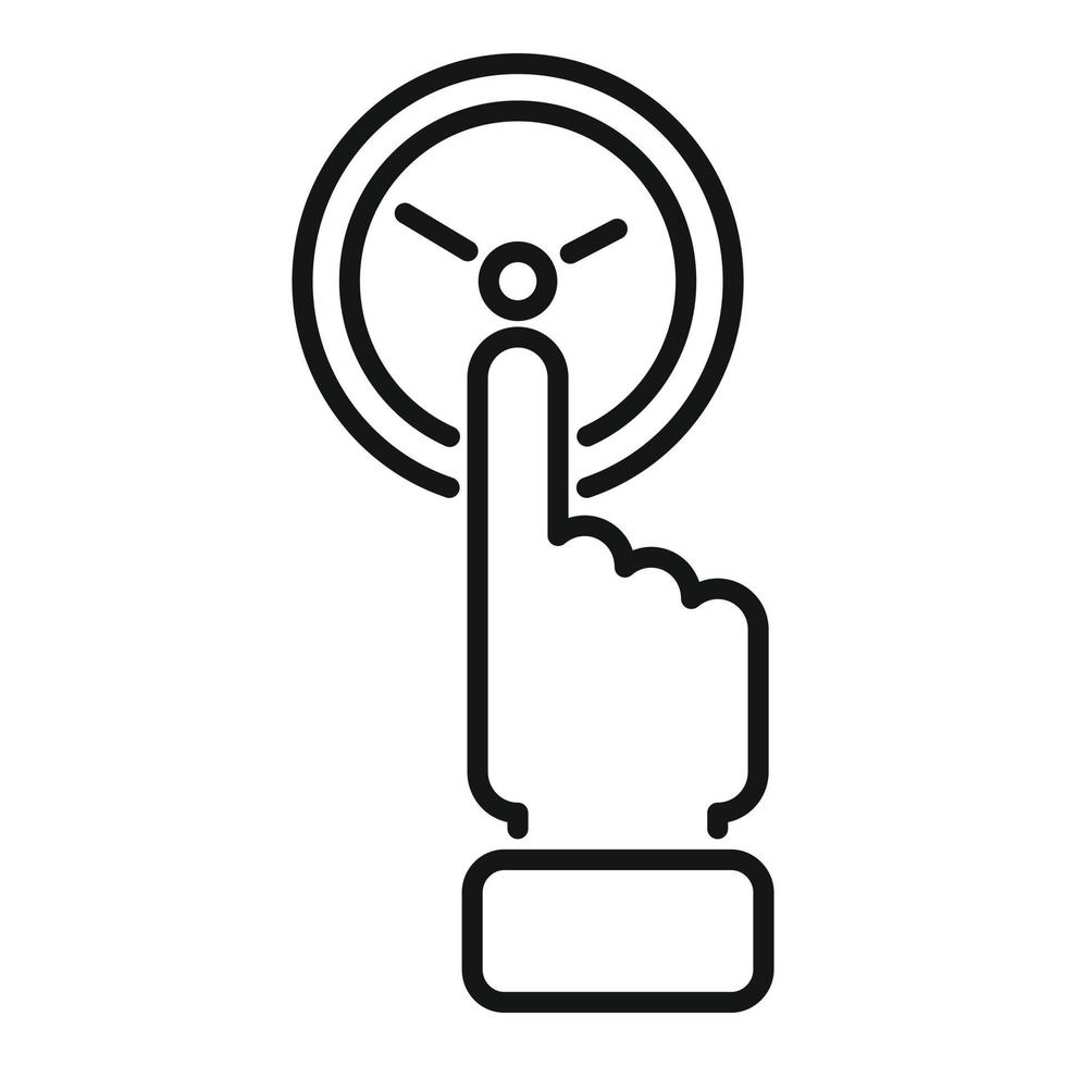 Touch time control icon outline vector. Work task vector