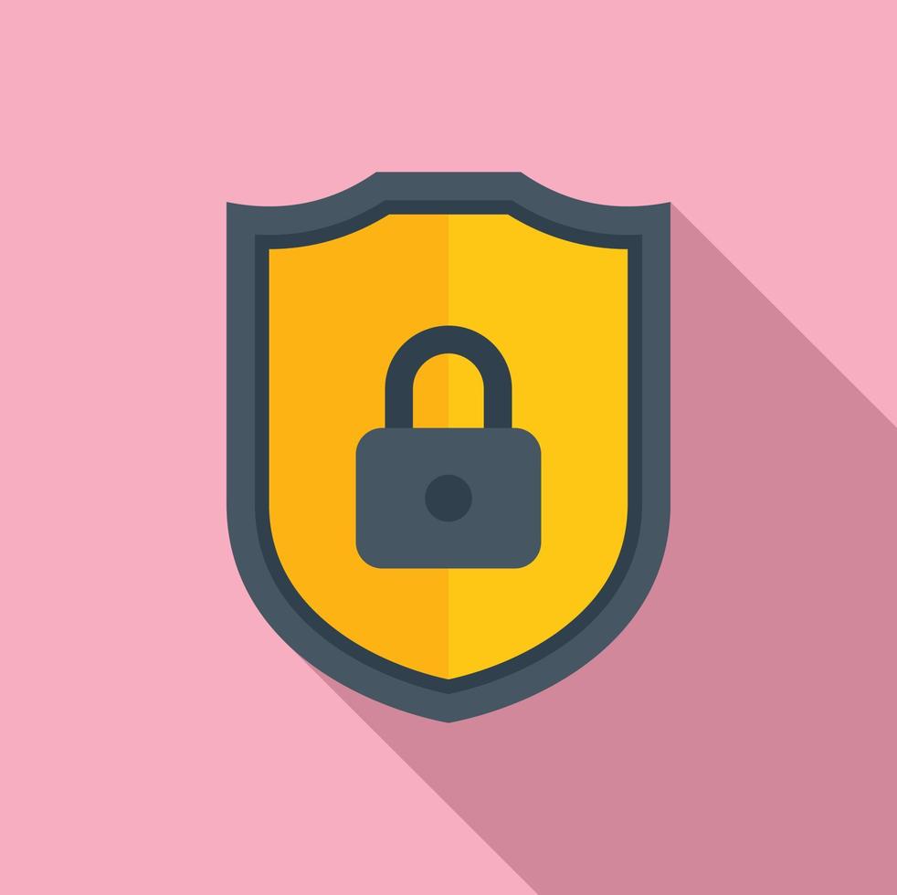 Shield privacy icon flat vector. Data protect vector