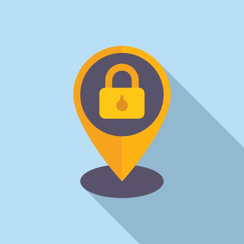 Location privacy icon flat vector. Data protect vector