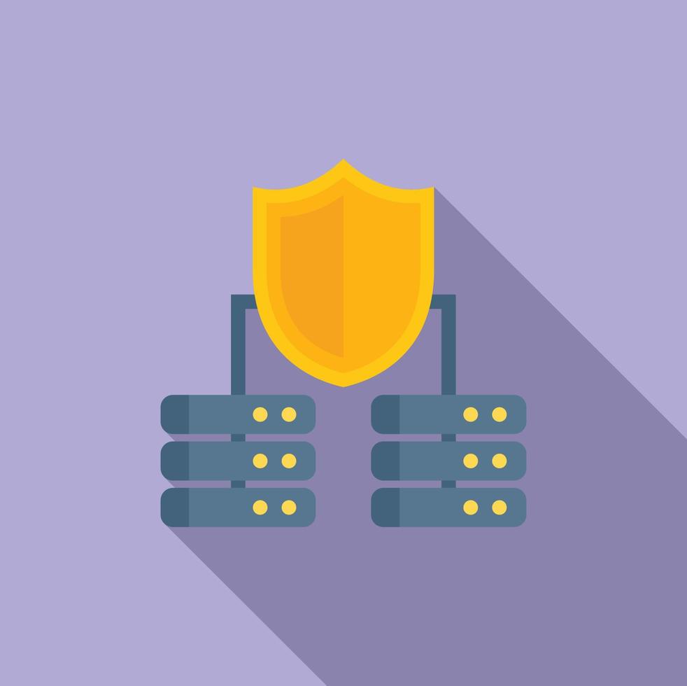 Server data privacy icon flat vector. Protect password vector