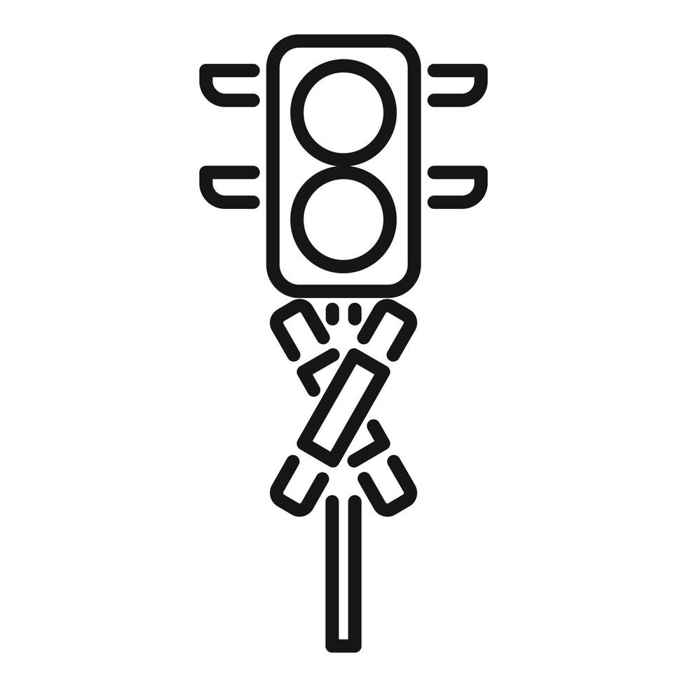 Border rail icon outline vector. Stop traffic vector