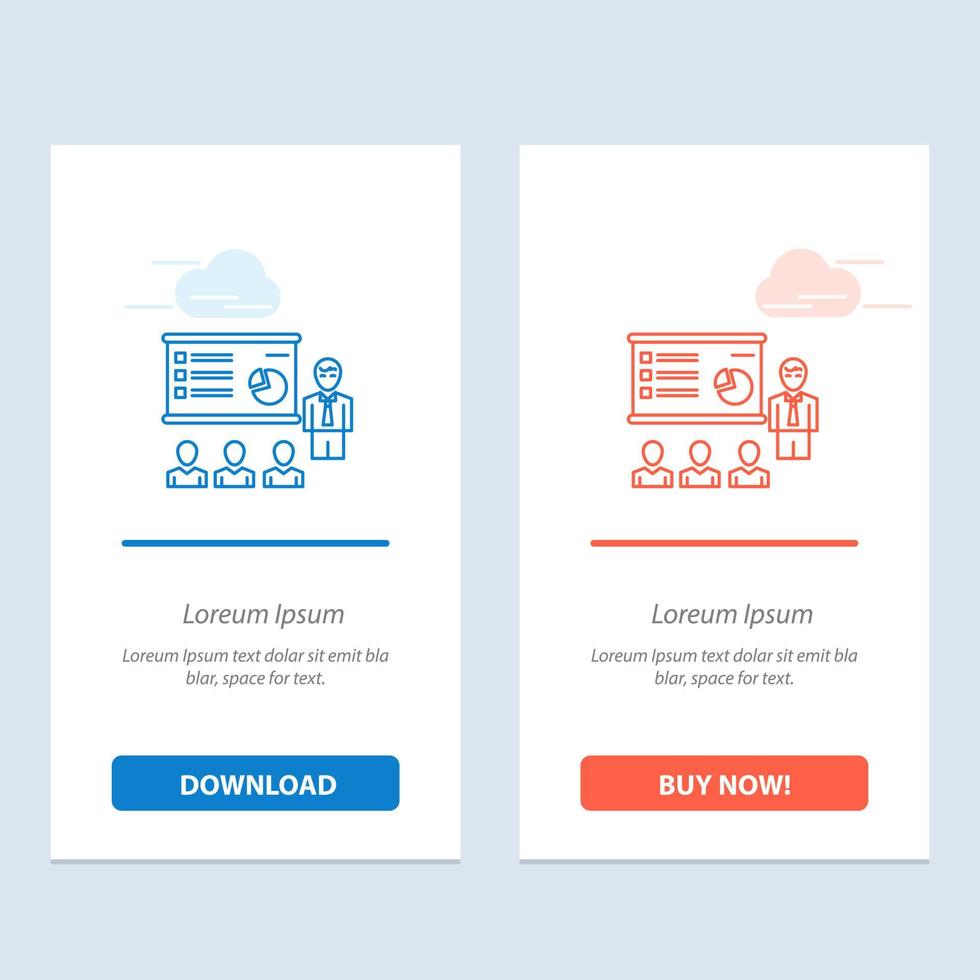 Presentation Analytics Business Graph Marketing People Statistics  Blue and Red Download and Buy Now web Widget Card Template vector