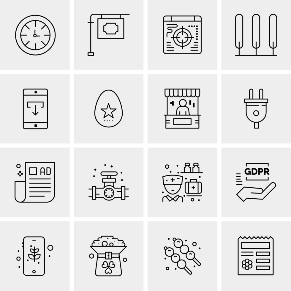 16 Universal Business Icons Vector Creative Icon Illustration to use in web and Mobile Related project