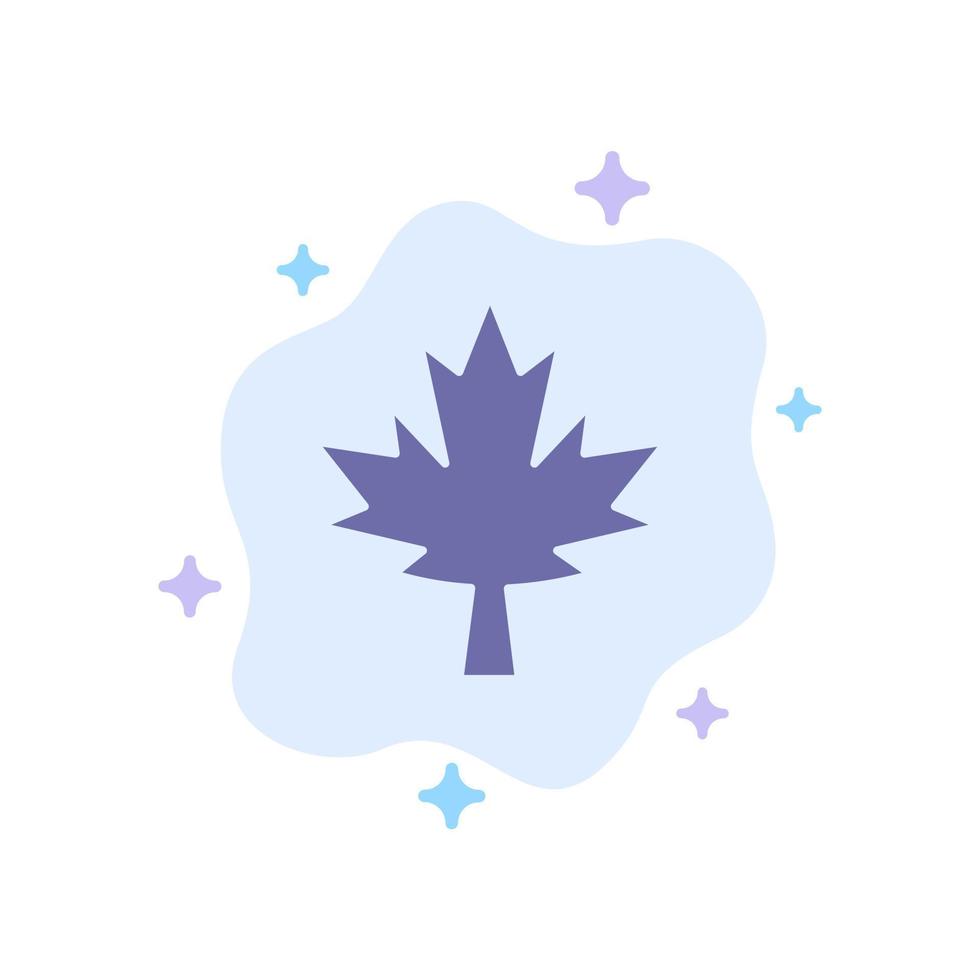 Canada Leaf Maple Blue Icon on Abstract Cloud Background vector