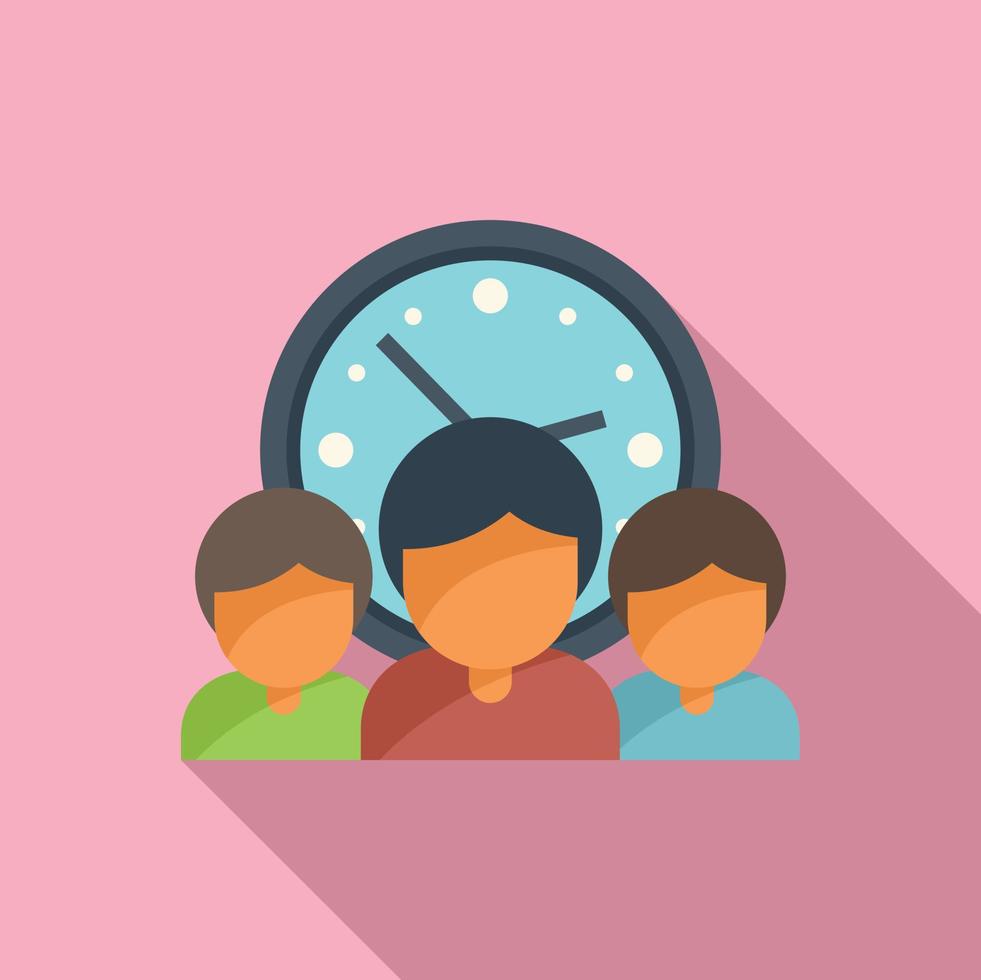 People time management icon flat vector. Business project vector