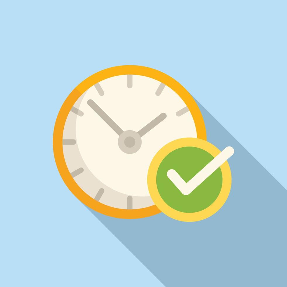 Approved timer icon flat vector. Team go vector