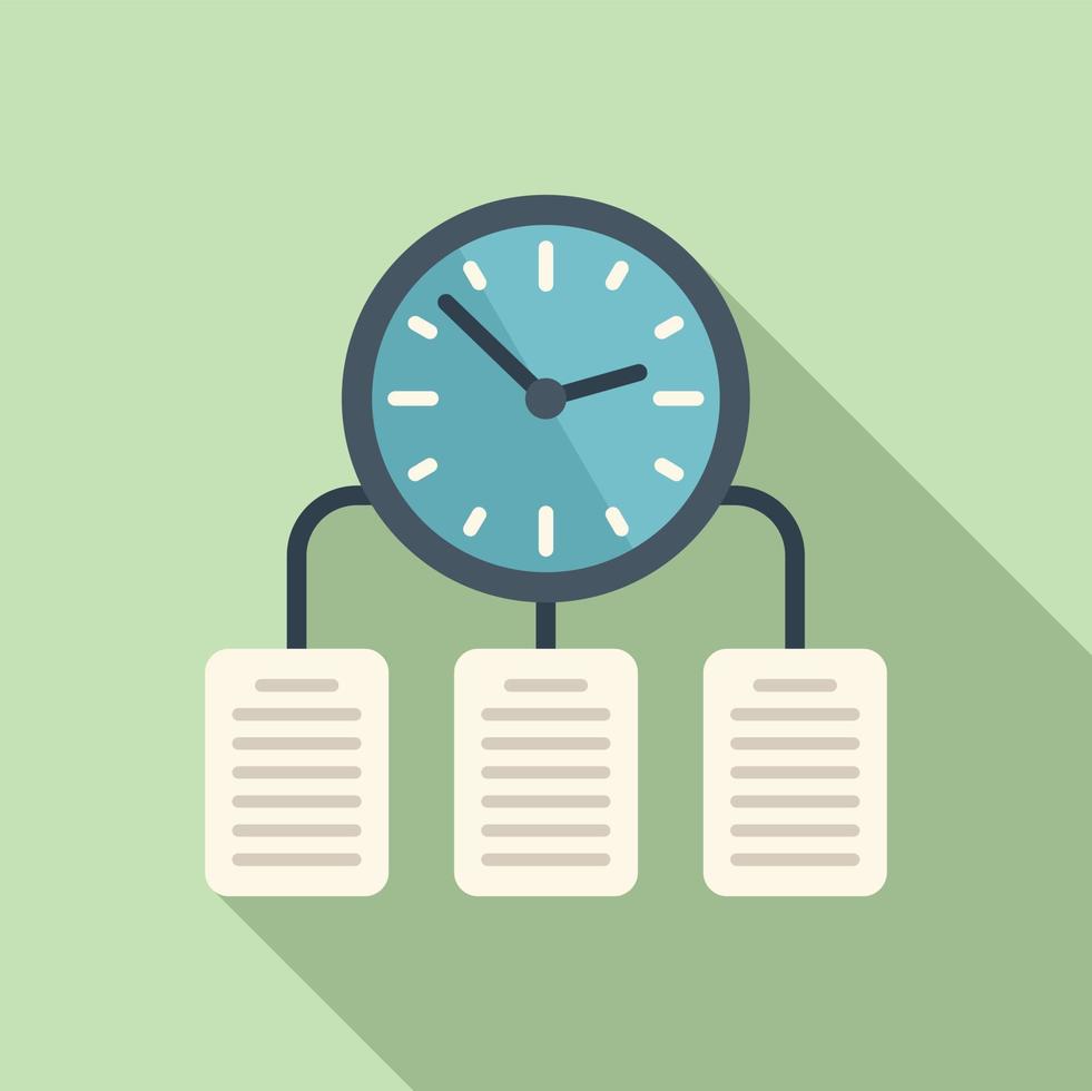 Time management icon flat vector. Business clock vector