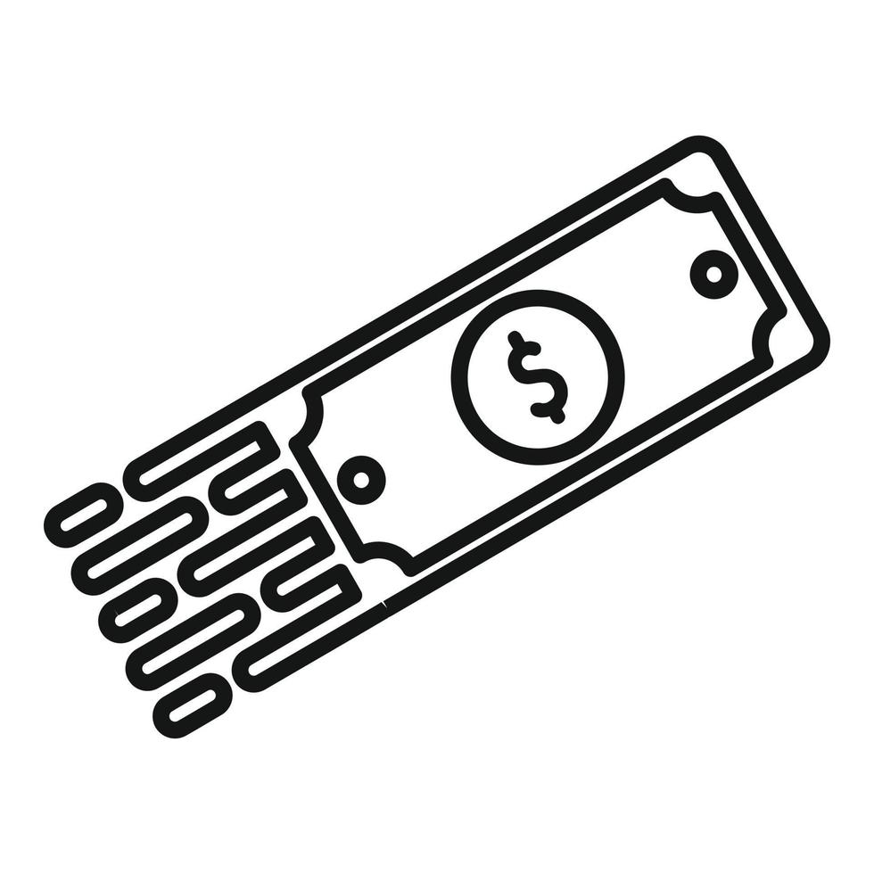 vector de esquema de icono de transferencia de dinero rápido. telefono enviar
