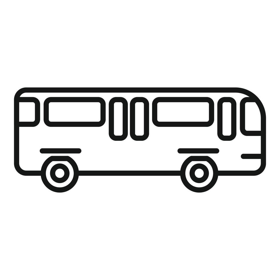 vector de contorno de icono de autobús del aeropuerto. apoyo terrestre