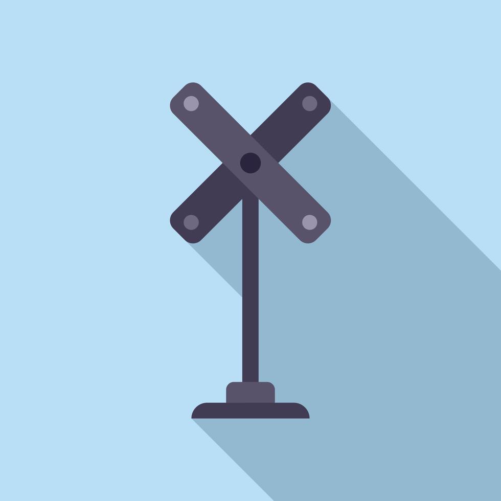 Crossing sign icon flat vector. Train barrier vector