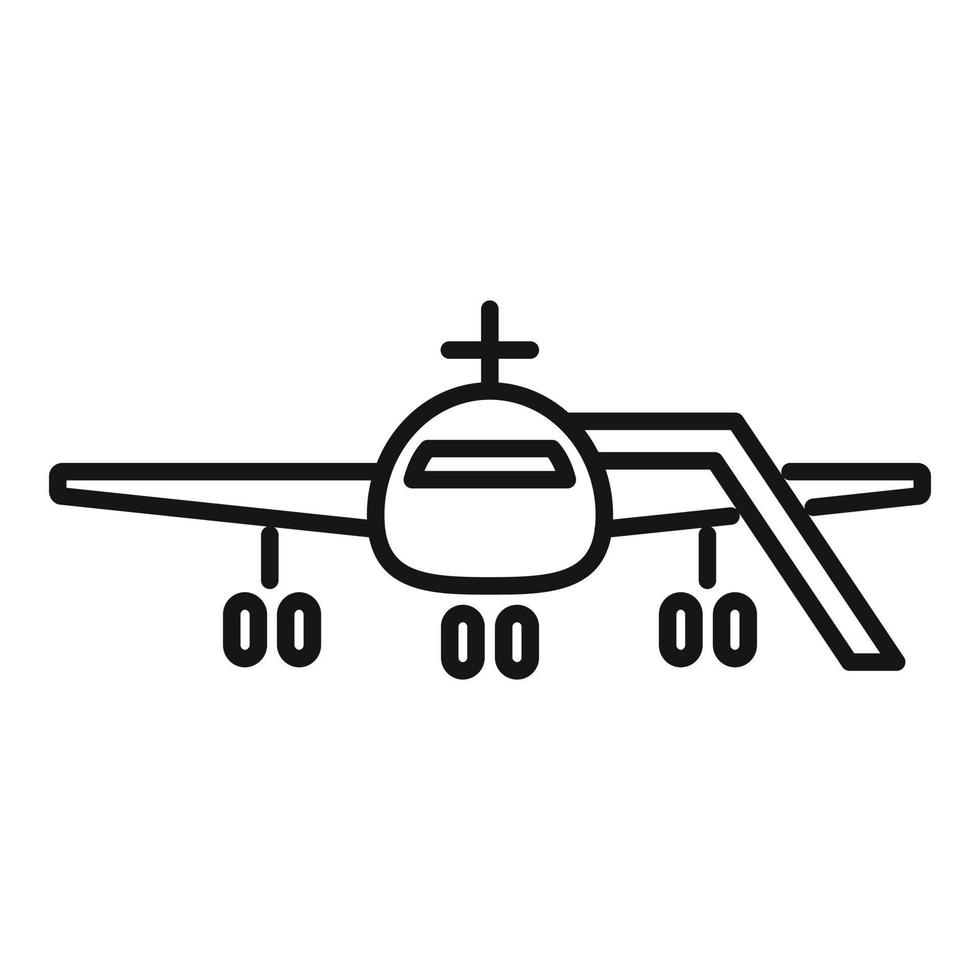 vector de contorno de icono de escaleras de avión. apoyo en el aeropuerto