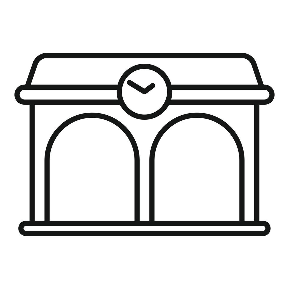 Waiting station icon outline vector. Railway platform vector