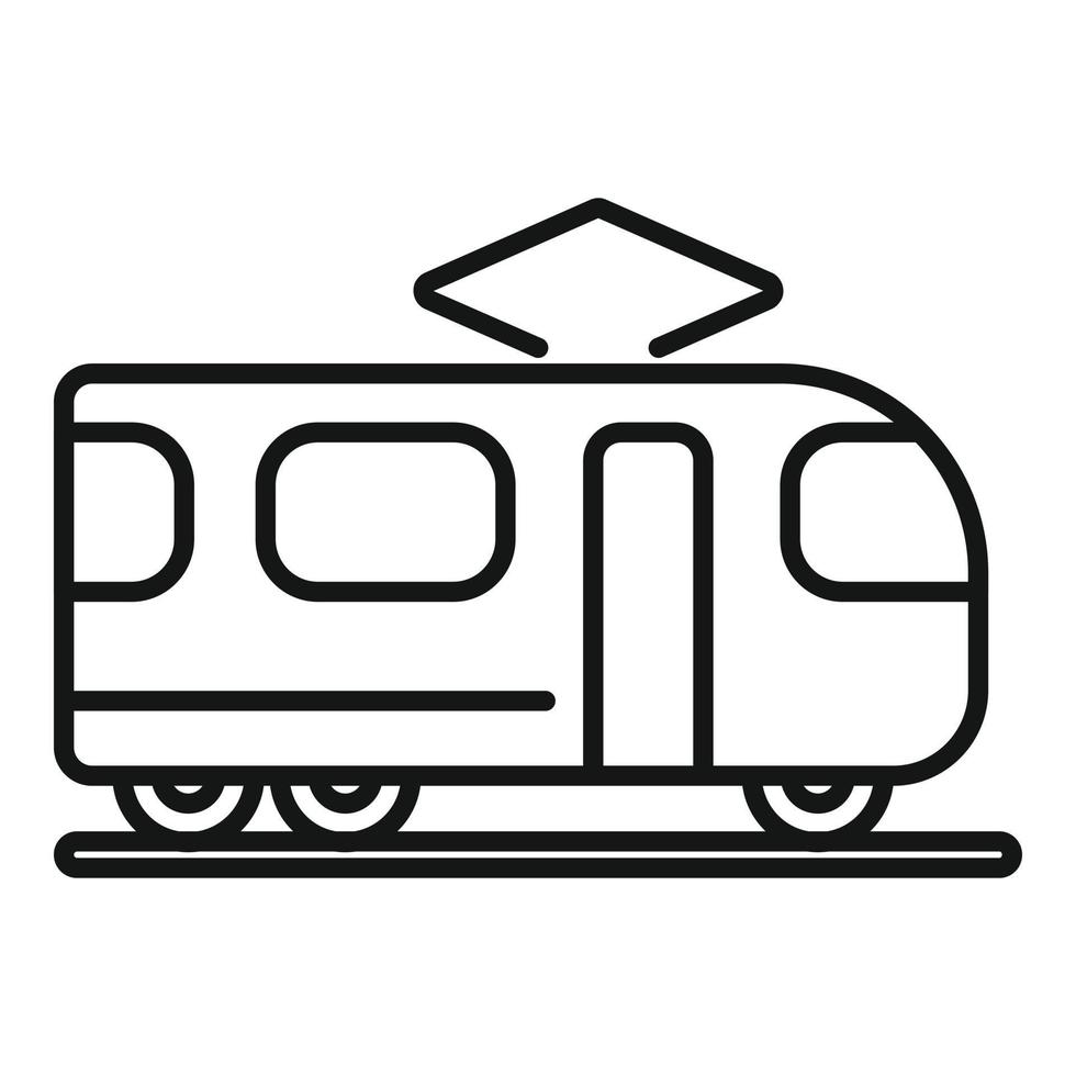 Electric train icon outline vector. Railway bus vector