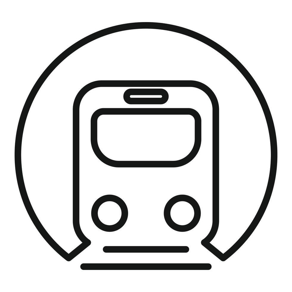 vector de contorno de icono de tren de metro. plataforma ferroviaria