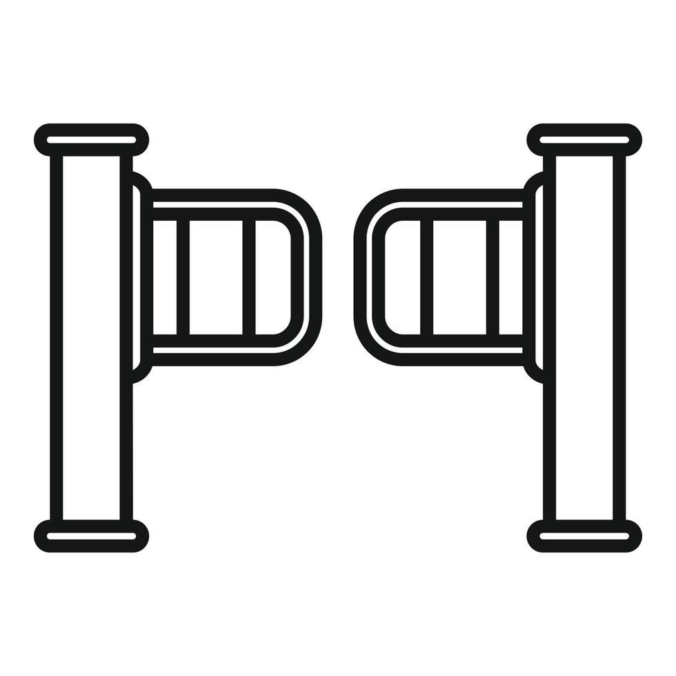 Train barrier icon outline vector. Railway metro vector