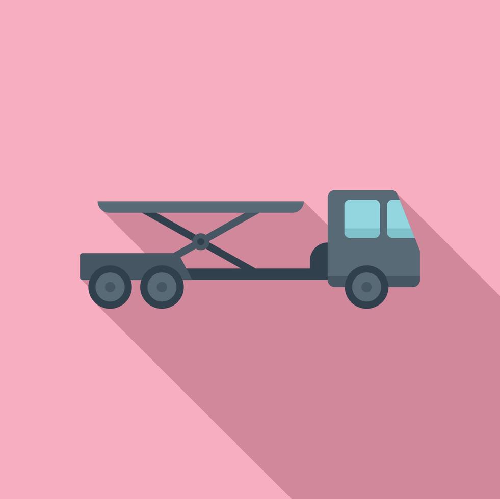 Cargo truck icon flat vector. Airport support vector