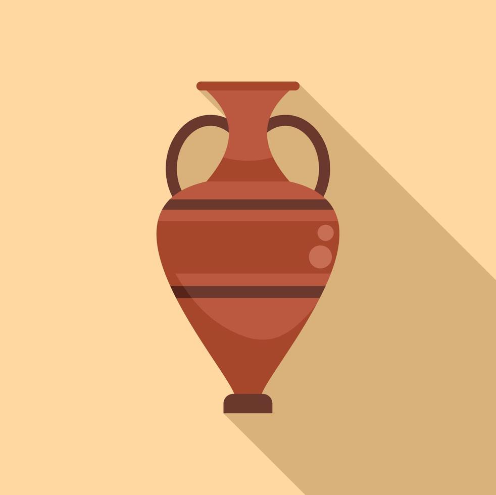 Wine amphora icon flat vector. Vase pot vector