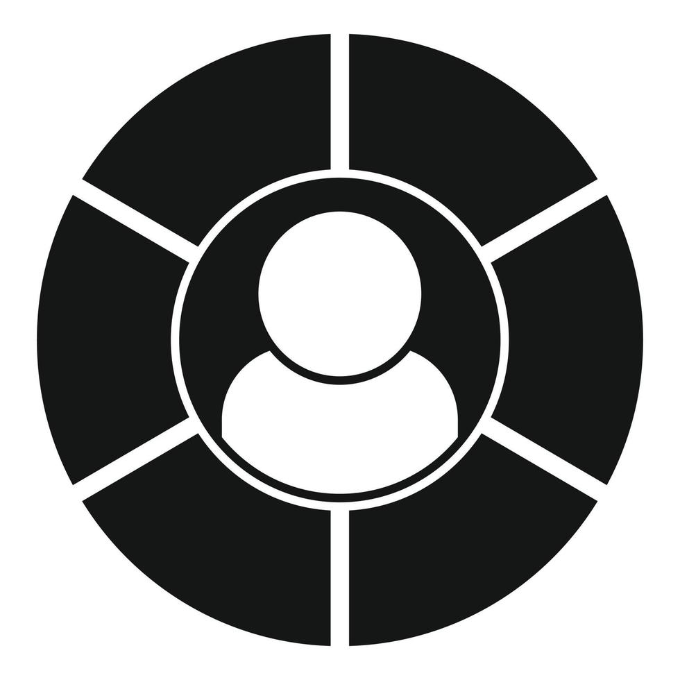 Pie chart segment icon simple vector. Market target vector