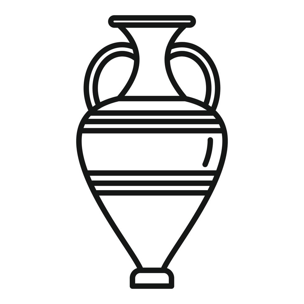 vector de contorno de icono de vaso de ánfora. florero antiguo