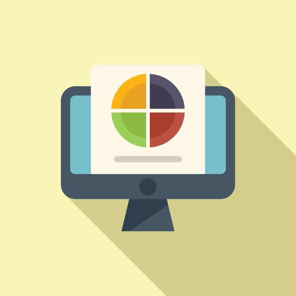 Segment chart icon flat vector. Market target vector