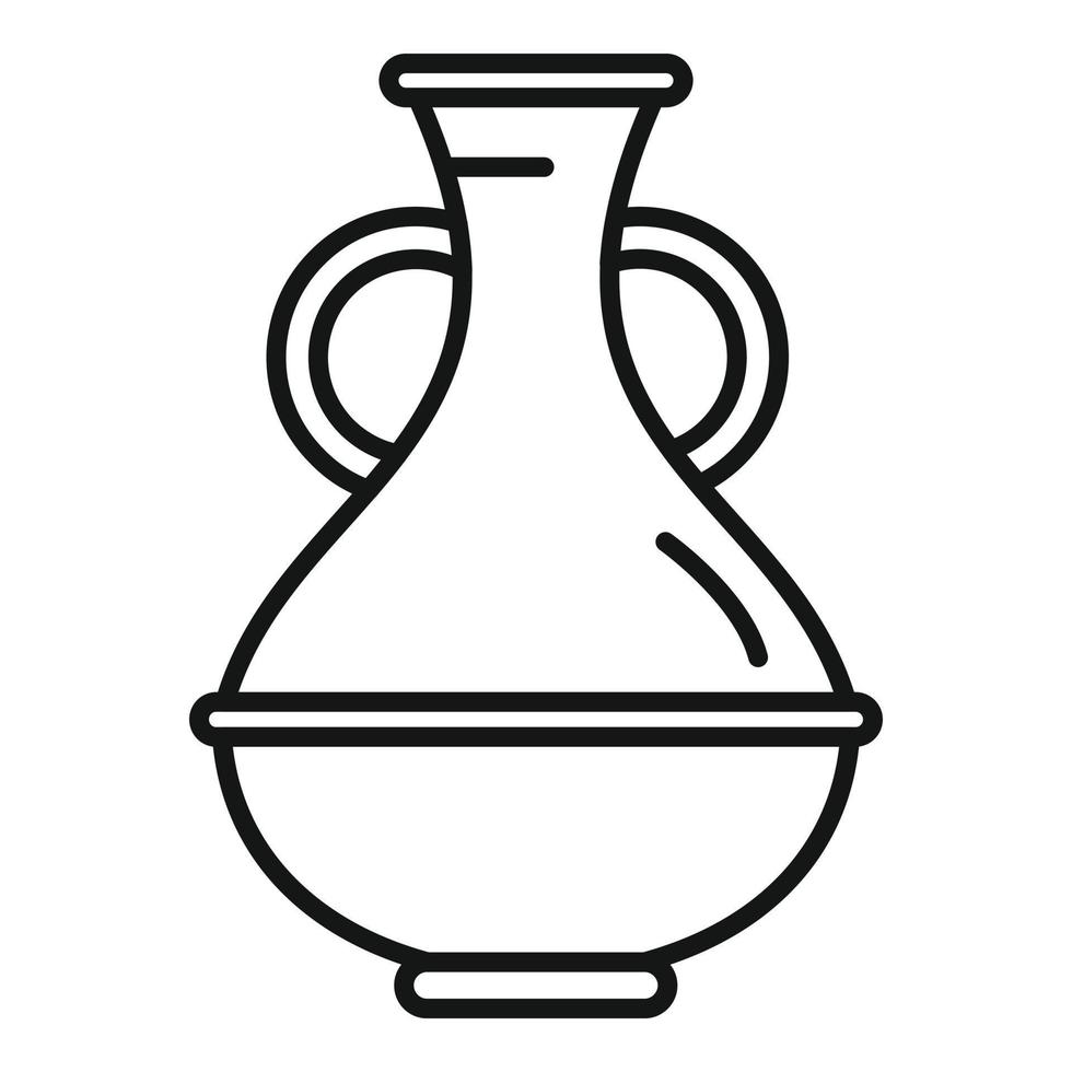 Classic amphora icon outline vector. Greek vase vector